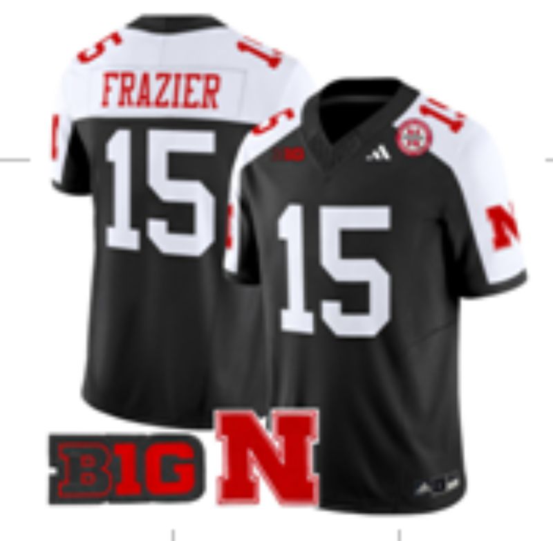 Men Nebraska Cornhuskers #15 Frazier black 2025 Vapor Limited NCAA Jersey 02